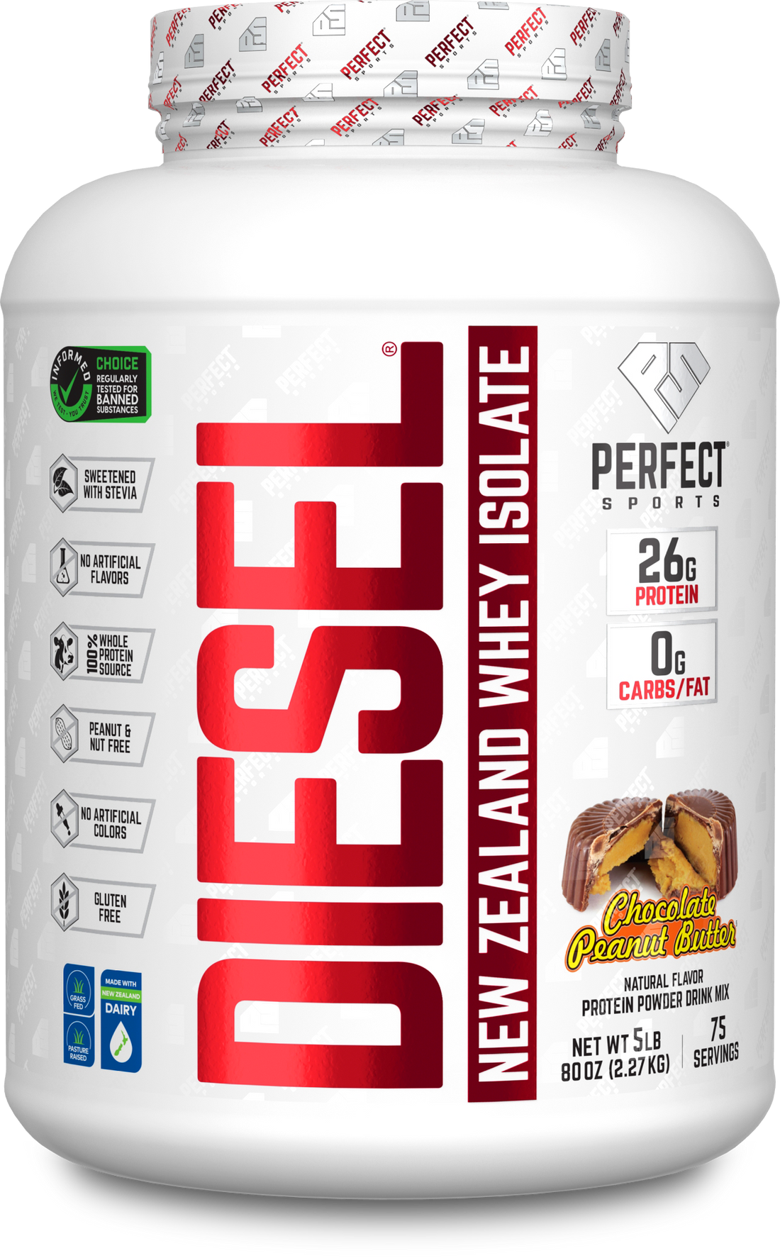 PERFECT Sports Diesel New Zealand 100% Whey Protein Isolate 5lbs