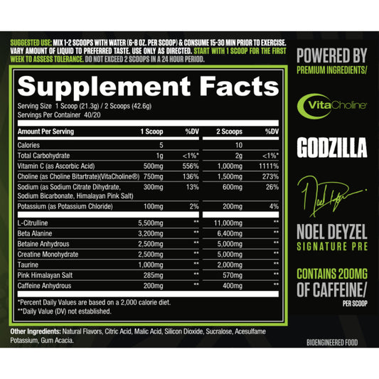 Ryse Godzilla Preworkout Noel Deyzel - International Version (40/20 servings)