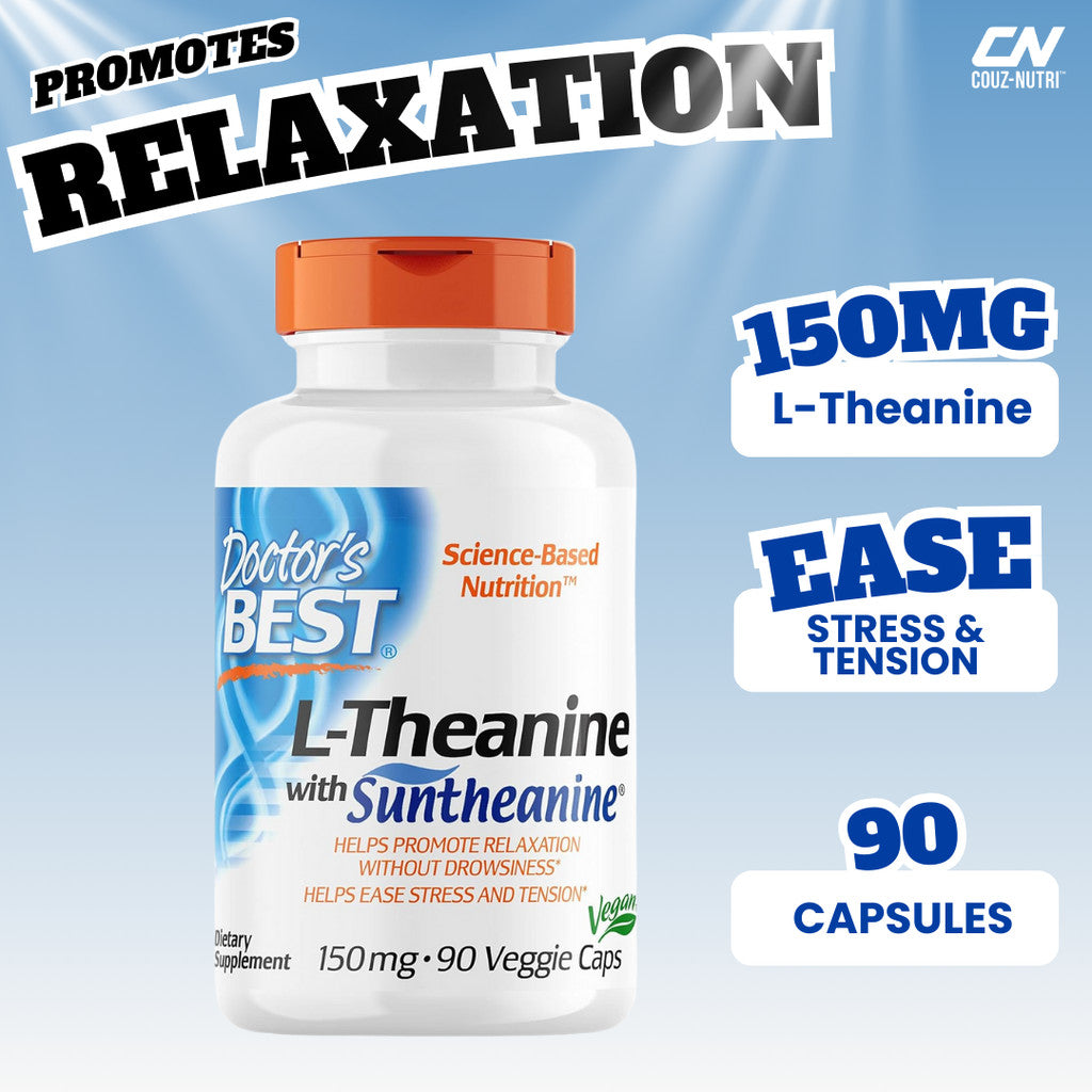 Doctor's Best, L-Theanine 90 Capsules For Relaxation, Stress Relief, Gluten Free , Soy Free