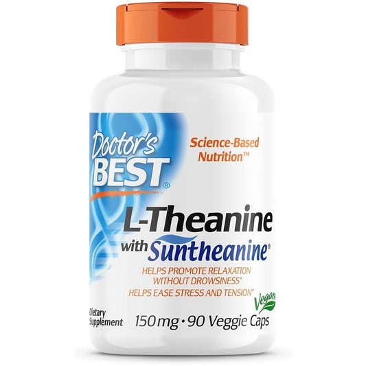 Doctor's Best, L-Theanine 90 Capsules For Relaxation, Stress Relief, Gluten Free , Soy Free