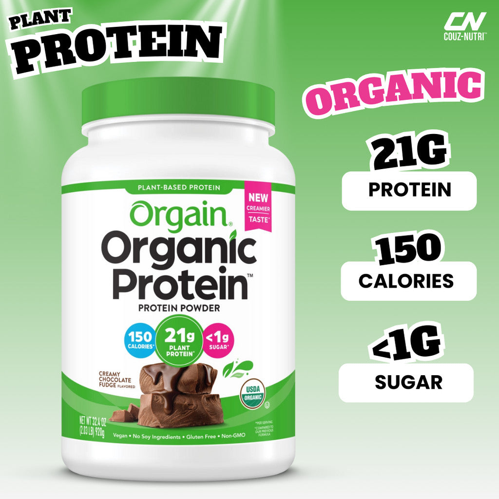 Orgain, Organic Protein Powder, 2.03 lbs Plant Based Gluten Free, Lactose Free , Prebiotics & Fiber