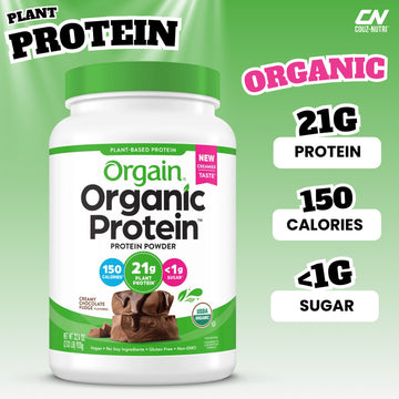 Orgain, Organic Protein Powder, 2.03 lbs Plant Based Gluten Free, Lactose Free , Prebiotics & Fiber