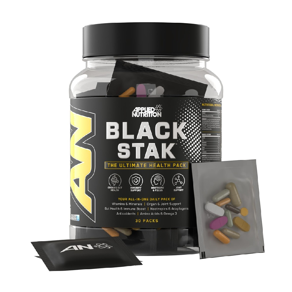 Applied Nutrition BLACK STAK - THE ULTIMATE HEALTH PACK, (30 packs in Each Tub)