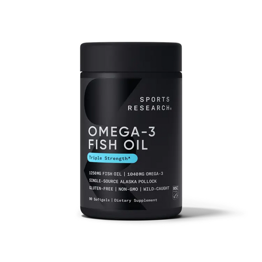 Sports Research, Alaska Omega  From Wild Caught Fish Omega 3 Fish Oil, Triple Strength Support Heart | Lower Blood Pressure