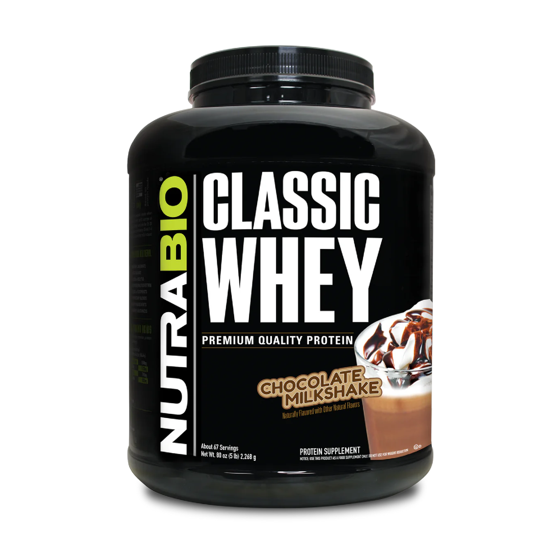 NutraBio Classic Whey Protein WPC80 - 5lbs