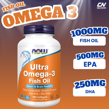 Now Foods, Ultra Omega-3, Fish Oil, Supports Heart & Brain Health ,Molecularly Distilled and Enteric Coated 180 Servings