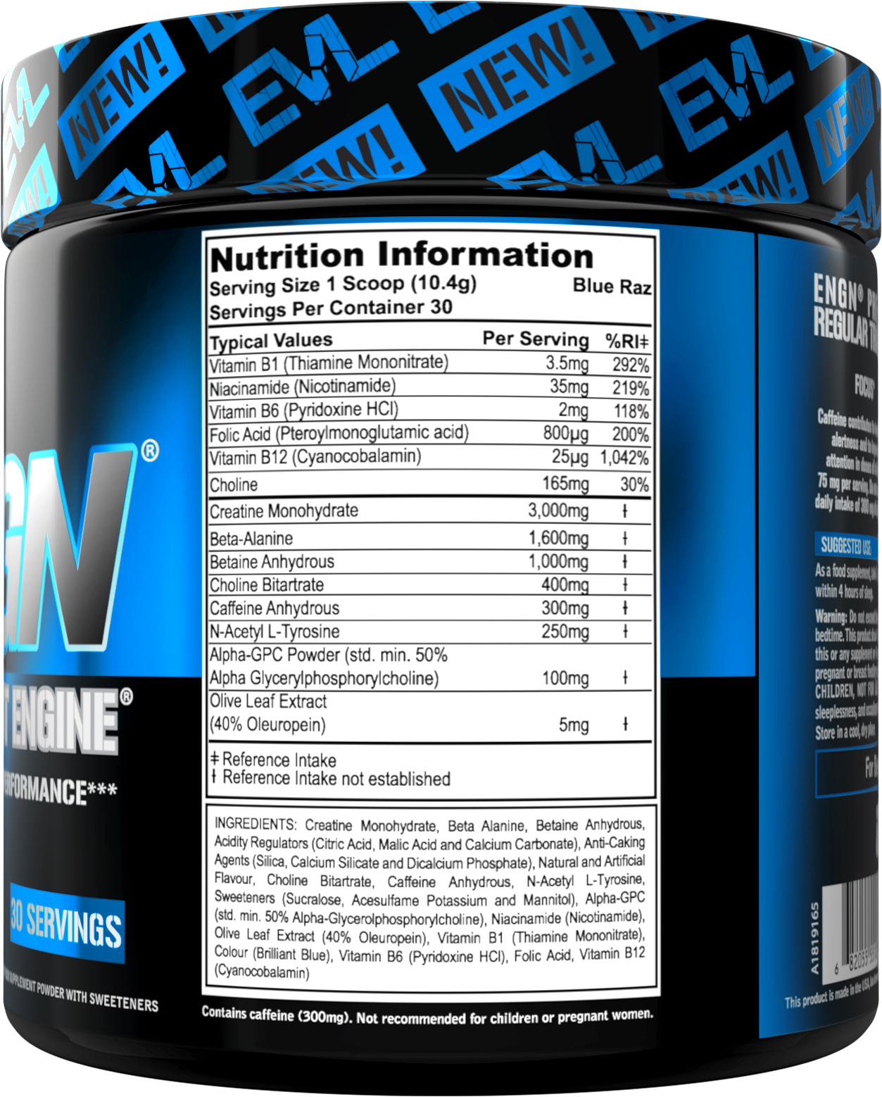 Evlution Nutrition ENGN PRE-WORKOUT 30 Servings Creatine 3G Caffeine 3