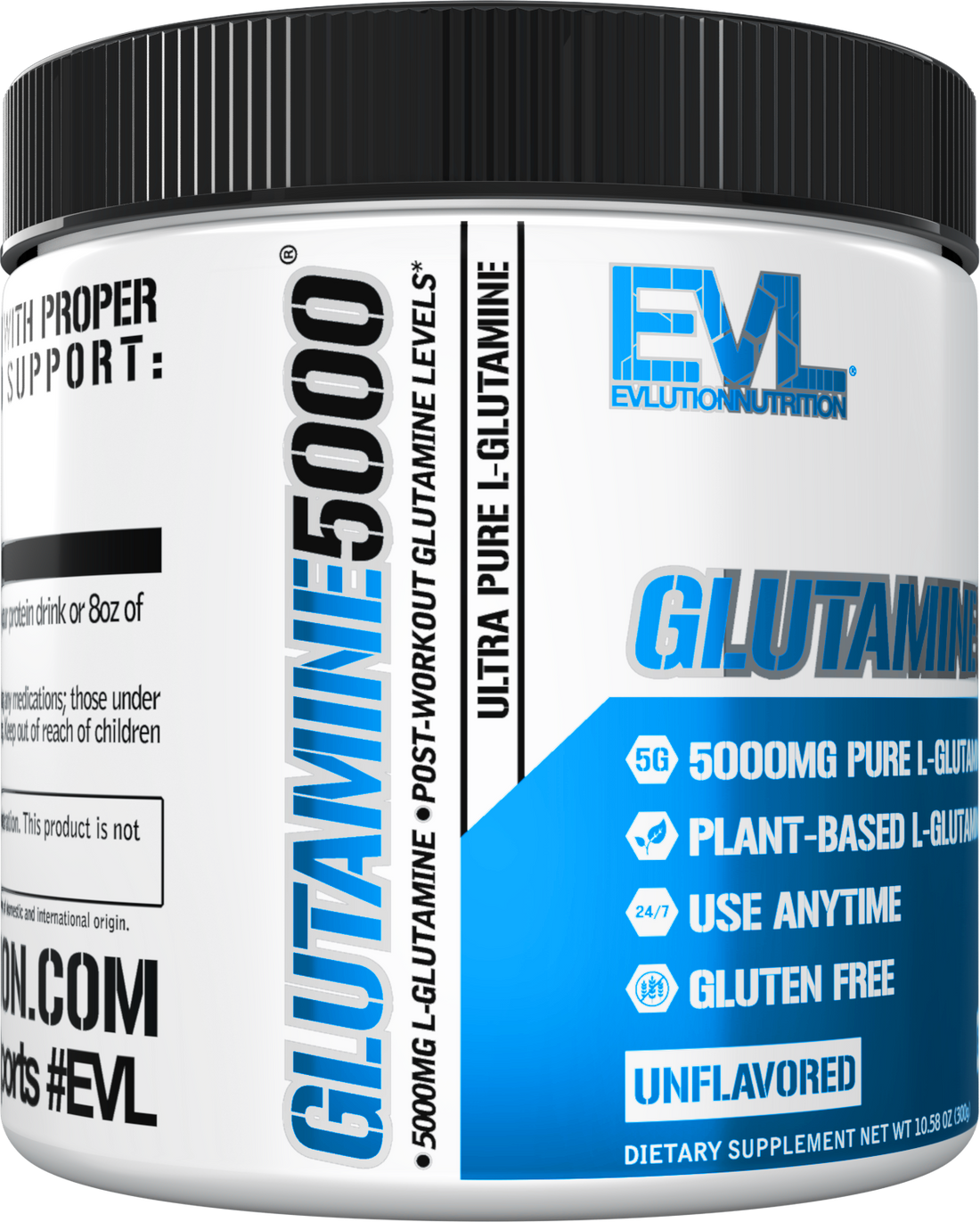 Evlution Nutrition Glutamine 5000 60 Servings Plant Based. , Boost Recovery