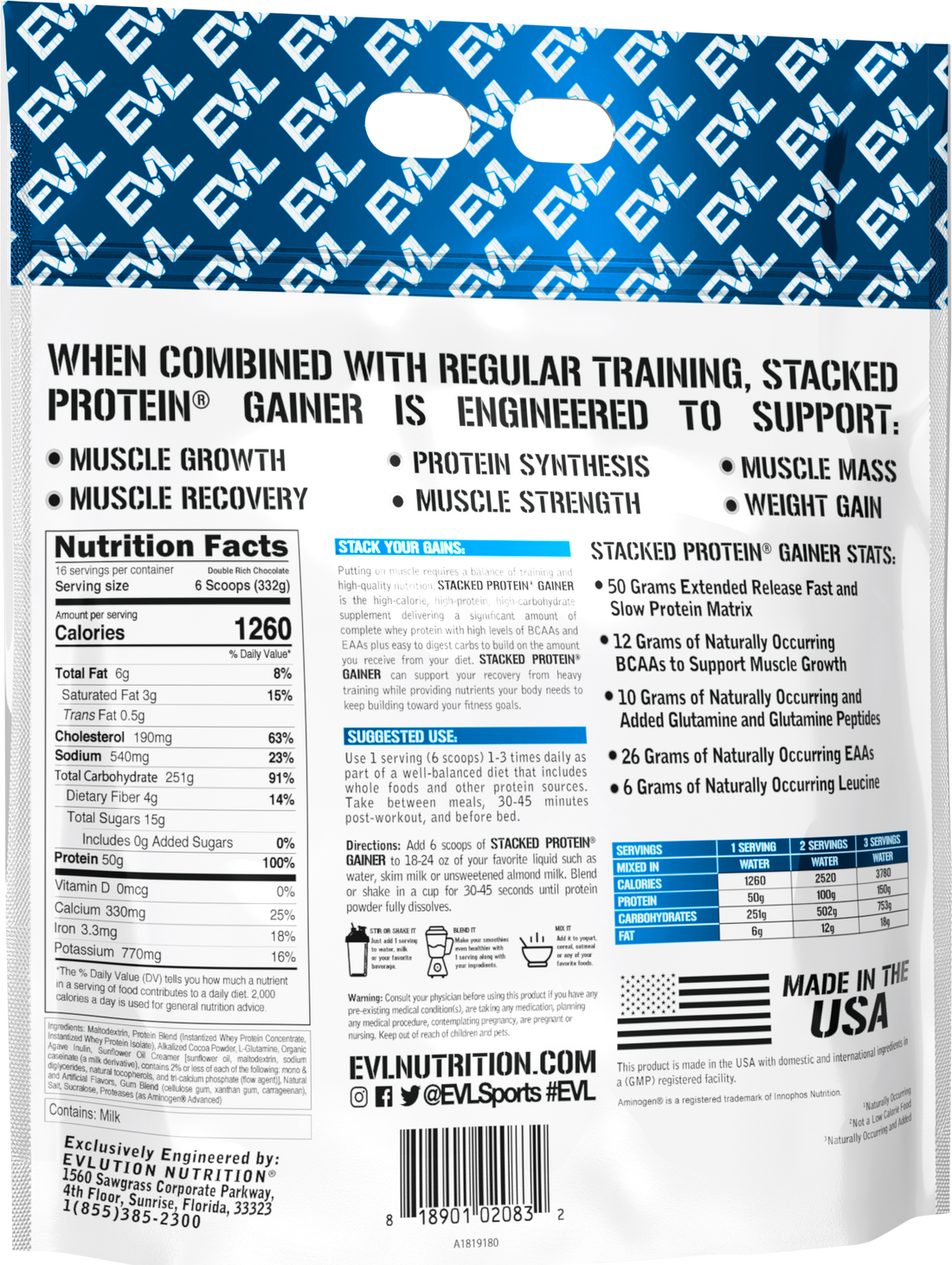 Evlution Nutrition Stacked Gainer 12lbs