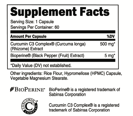 Transparent Labs Curcumin C3 ( 60 Servings )