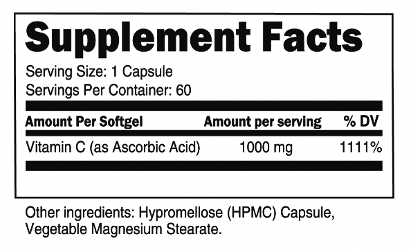 Transparent Labs Vitamin C ( 60 Servings )