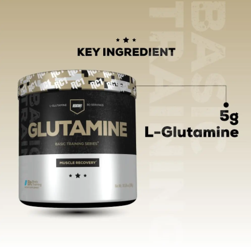 Redcon1 Glutamine 5g ( 60 Servings ) Muscle Recovery, Pure Glutamine, Supports Post Workout Recovery (Expiry: 02/2025)